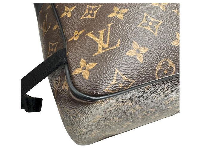 Zaino Louis Vuitton Josh M41530 Monogram Macassar Marrone Nero - vista 6