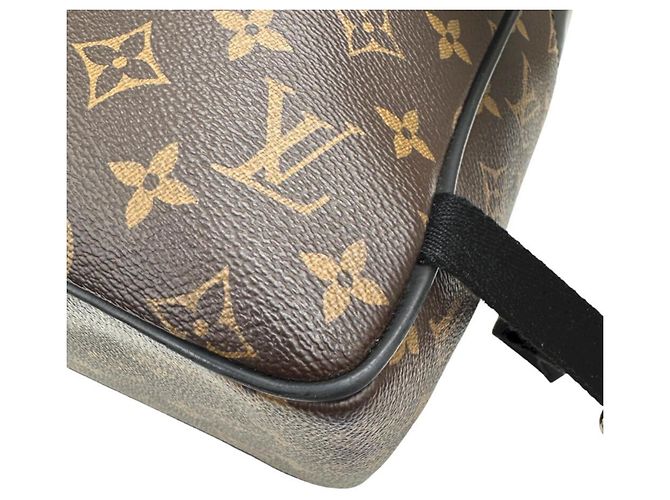 Zaino Louis Vuitton Josh M41530 Monogram Macassar Marrone Nero - vista 7