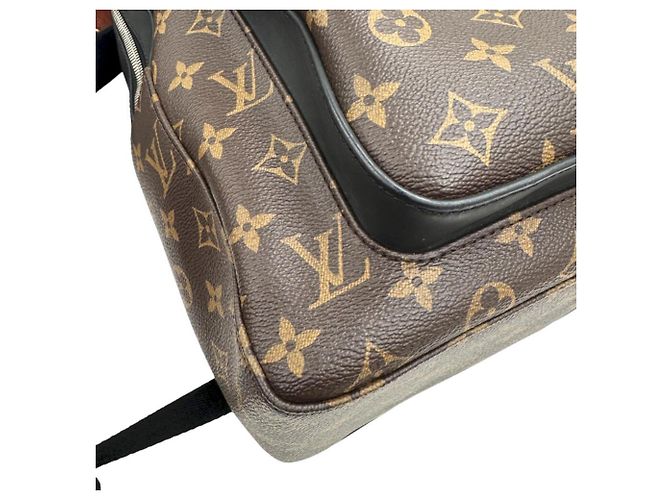 Zaino Louis Vuitton Josh M41530 Monogram Macassar Marrone Nero - vista 8