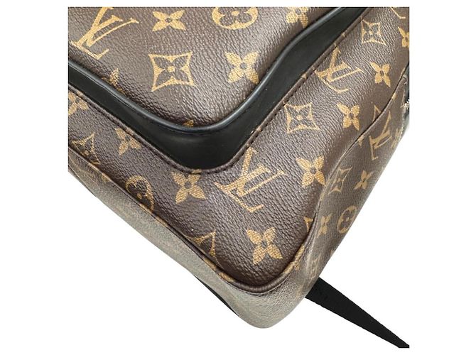 Zaino Louis Vuitton Josh M41530 Monogram Macassar Marrone Nero - vista 9