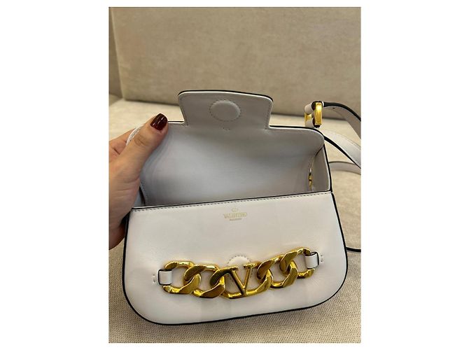 Borsa a tracolla Valentino in pelle bianca Bianco - vista 11