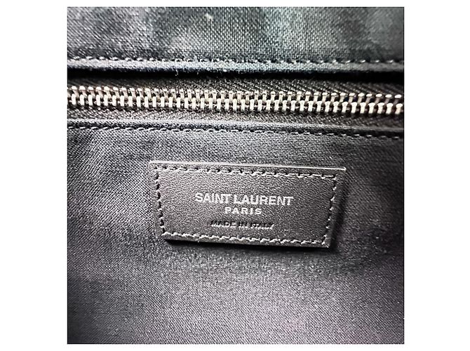 Borsa a Spalla Yves Saint Laurent Le Raffia Nero - vista 10