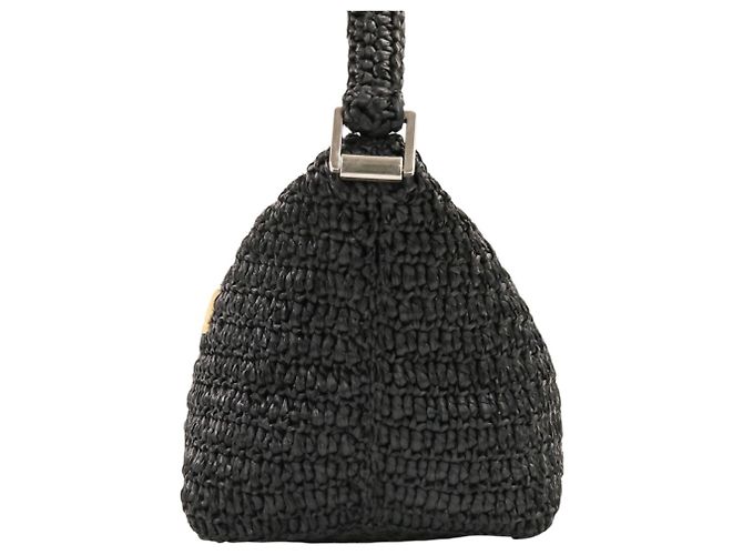 Borsa a Spalla Yves Saint Laurent Le Raffia Nero - vista 4
