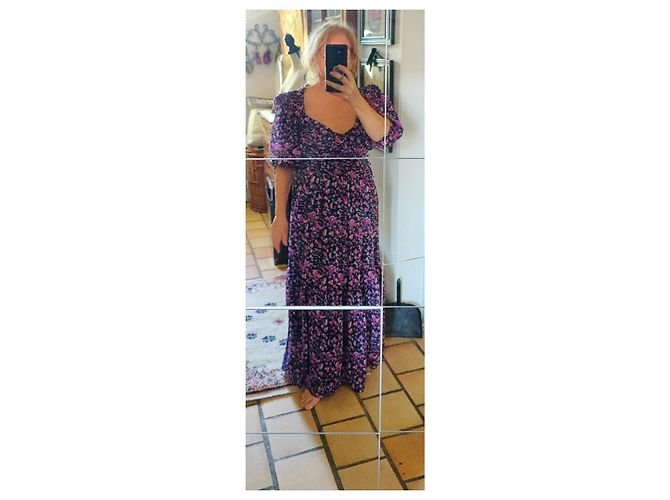 Isabel Marant Maxikleid mit bunter Blumenprint Pink Lila Marineblau - Ansicht 4