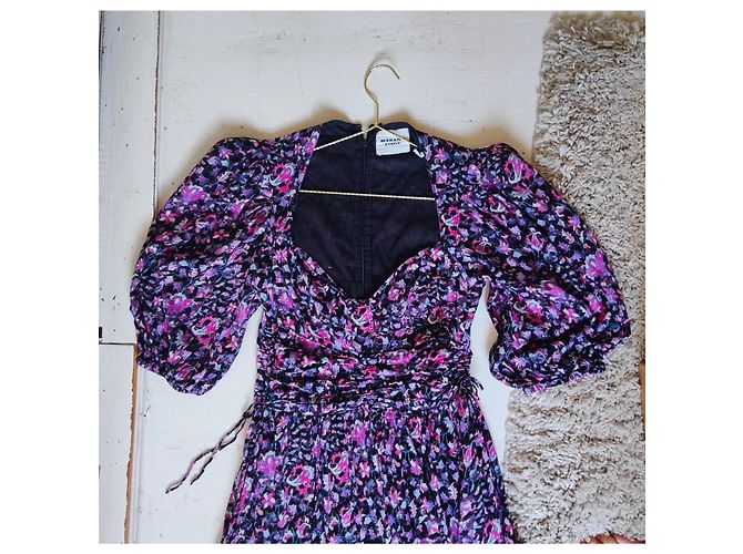 Isabel Marant Maxikleid mit bunter Blumenprint Pink Lila Marineblau - Ansicht 5