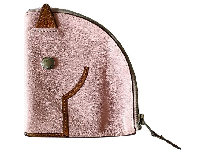 Hermès Monedero de piel de cabra Hermes Rosa - vista 2