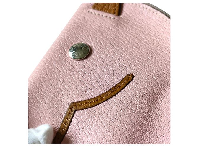 Hermès Monedero de piel de cabra Hermes Rosa - vista 3