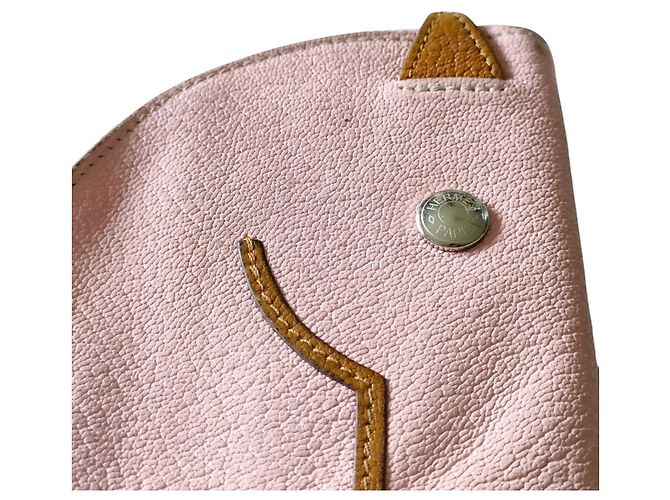 Hermès Monedero de piel de cabra Hermes Rosa - vista 5