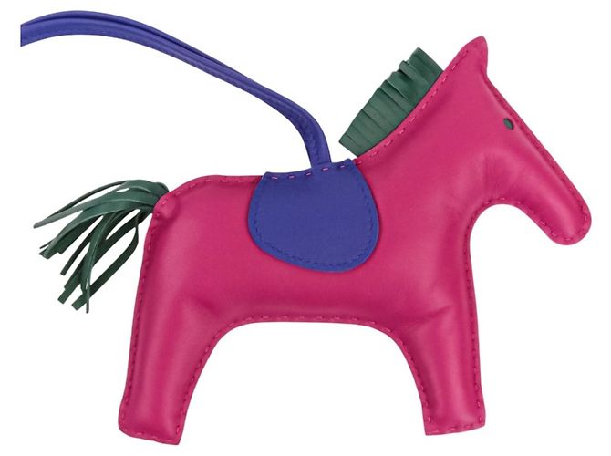 Hermès HERMES Rodeo GM Accessorio per Borsa in Pelle Bag Charm Porpora - vista 4