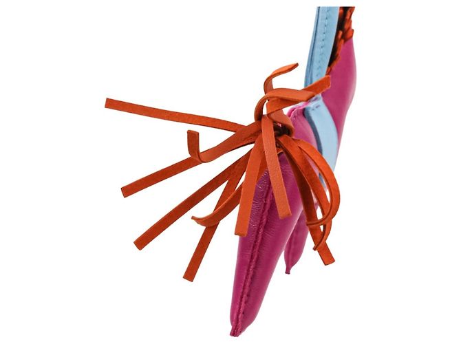 Hermès HERMES Rodeo MM Leder Accessoire Taschenanhänger Lila Hellblau - Ansicht 12