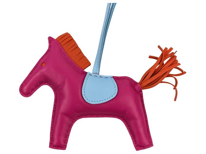 Hermès HERMES Rodeo MM Leder Accessoire Taschenanhänger Lila Hellblau - Ansicht 2