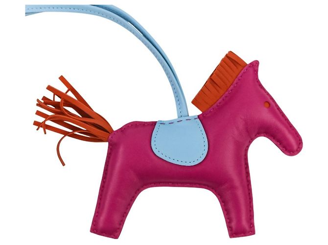 Hermès HERMES Rodeo MM Leder Accessoire Taschenanhänger Lila Hellblau - Ansicht 3