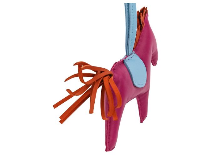 Hermès HERMES Rodeo MM Leder Accessoire Taschenanhänger Lila Hellblau - Ansicht 6