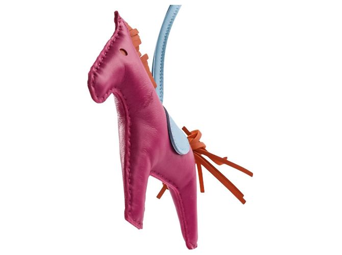 Hermès HERMES Rodeo MM Leder Accessoire Taschenanhänger Lila Hellblau - Ansicht 9