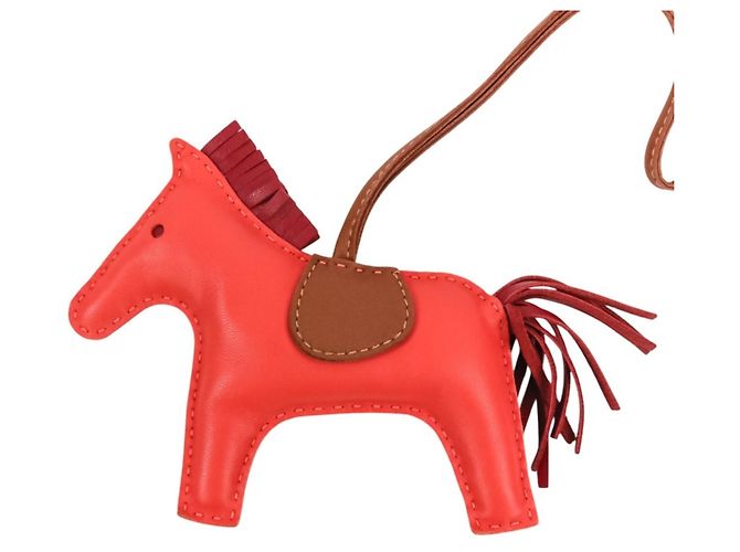 Hermès Hermes Rodeo MM Accessorio in Pelle Charm per Borsa Rosa Rosso - vista 2