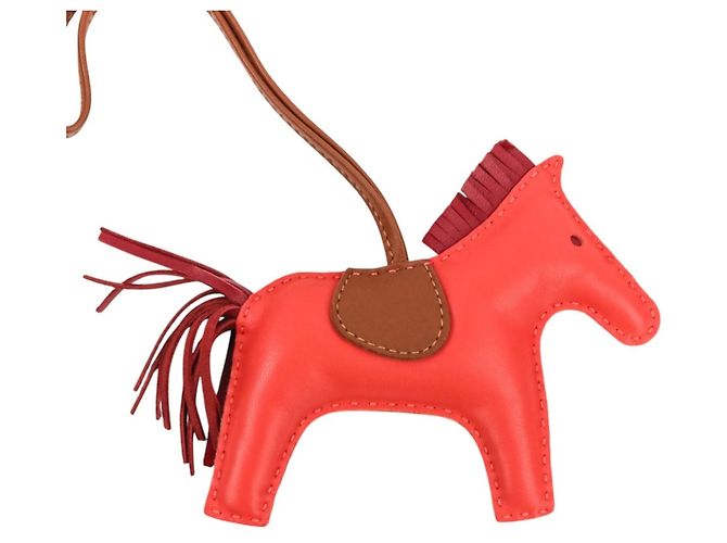 Hermès Hermes Rodeo MM Accessorio in Pelle Charm per Borsa Rosa Rosso - vista 3
