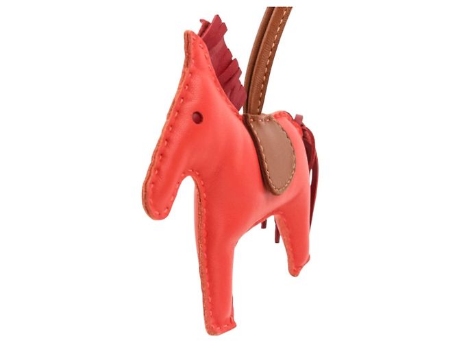 Hermès Hermes Rodeo MM Accessorio in Pelle Charm per Borsa Rosa Rosso - vista 5