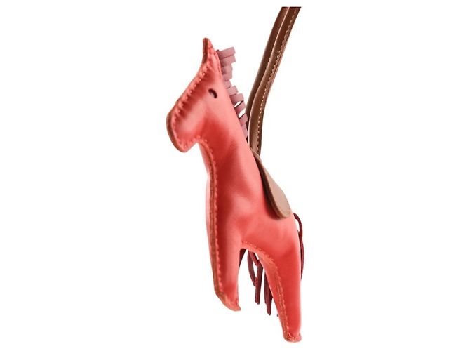 Hermès Hermes Rodeo MM Accessorio in Pelle Charm per Borsa Rosa Rosso - vista 9