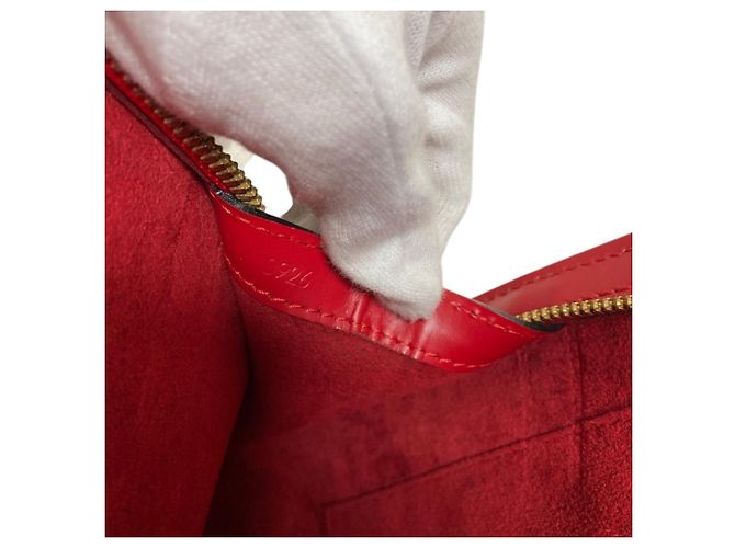 Louis Vuitton Epi Leder Lussac Tote Tasche Rot - Ansicht 10
