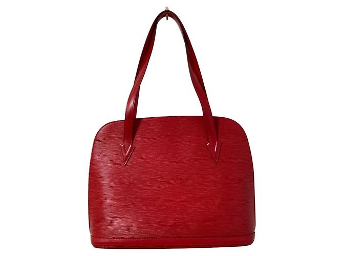 Louis Vuitton Epi Leder Lussac Tote Tasche Rot - Ansicht 2