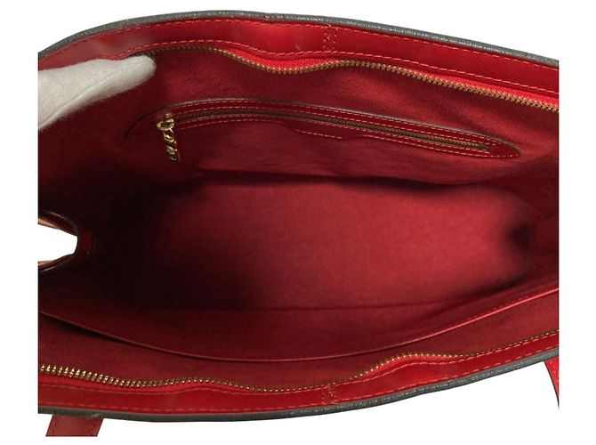 Louis Vuitton Epi Leder Lussac Tote Tasche Rot - Ansicht 7