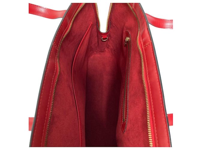 Louis Vuitton Epi Leder Lussac Tote Tasche Rot - Ansicht 8