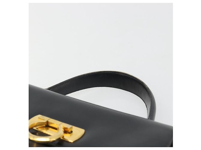 Borsa Salvatore Ferragamo Gancini in pelle nera e oro Auth 191365 Nero D'oro - vista 14