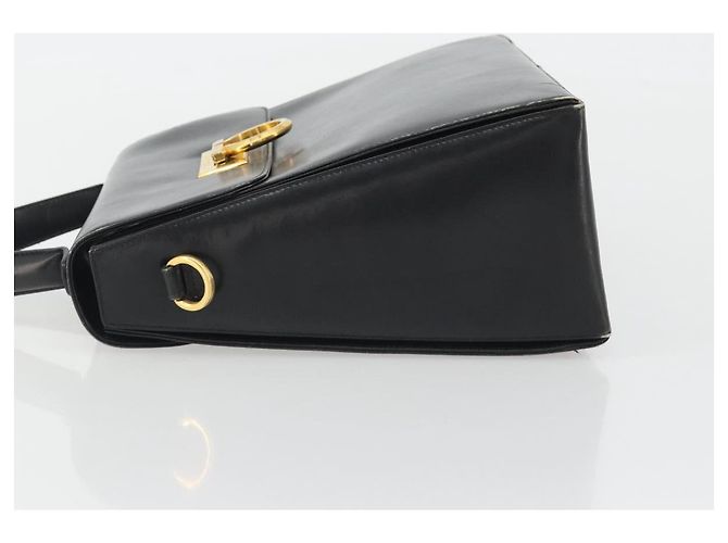 Borsa Salvatore Ferragamo Gancini in pelle nera e oro Auth 191365 Nero D'oro - vista 4