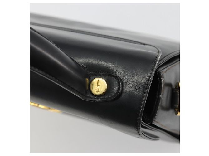 Borsa Salvatore Ferragamo Gancini in pelle nera e oro Auth 191365 Nero D'oro - vista 9