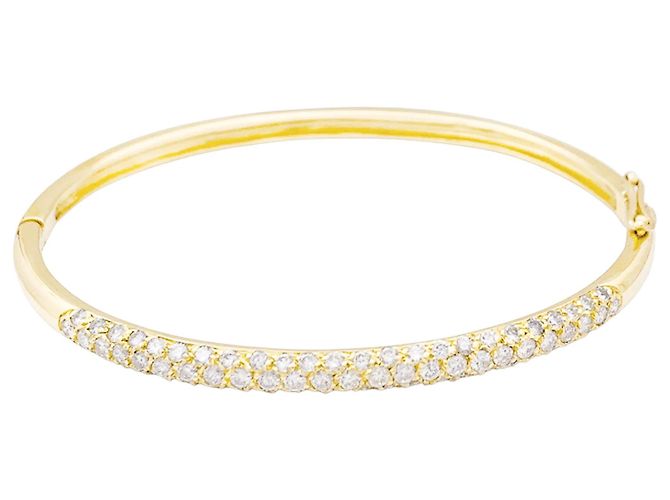 Autre Marque Bracciale rigido in oro giallo e diamanti. - vista 2