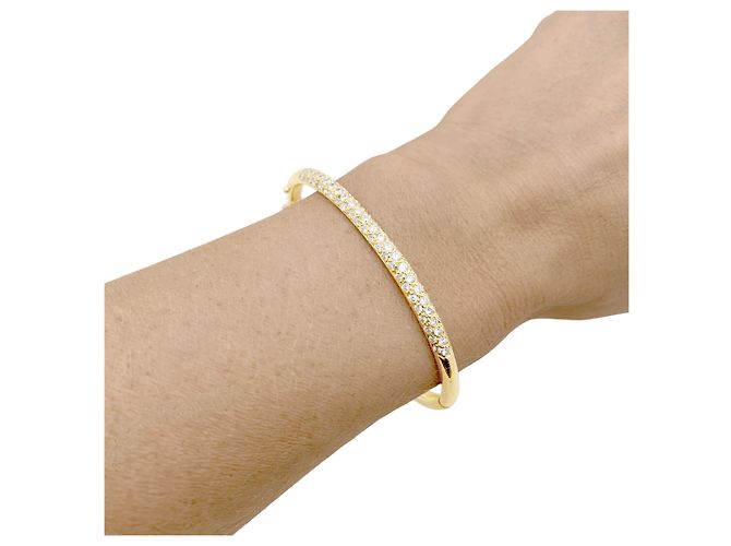 Autre Marque Bracciale rigido in oro giallo e diamanti. - vista 5