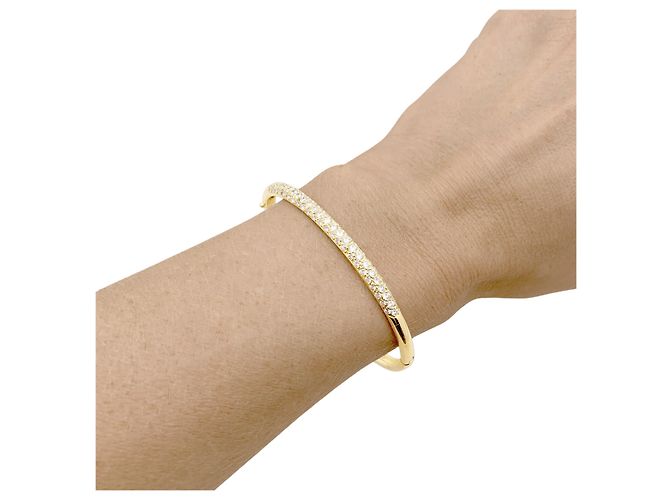 Autre Marque Bracciale rigido in oro giallo e diamanti. - vista 6