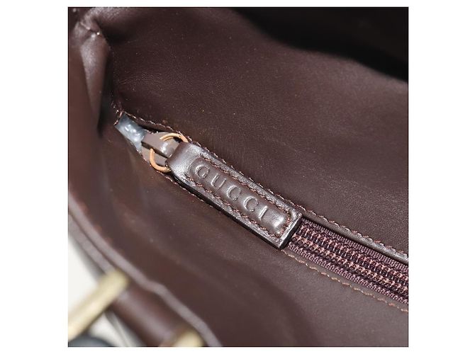 Borsa a mano GUCCI Bamboo in pelle marrone oro 002 0505 Auth bs35974 D'oro - vista 10