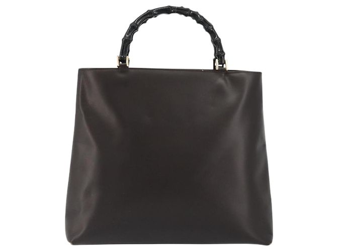 Borsa a mano GUCCI Bamboo in pelle marrone oro 002 0505 Auth bs35974 D'oro - vista 13