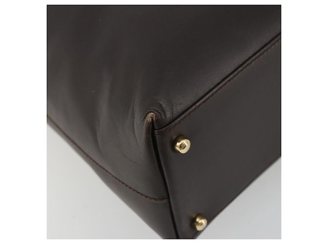 Borsa a mano GUCCI Bamboo in pelle marrone oro 002 0505 Auth bs35974 D'oro - vista 14
