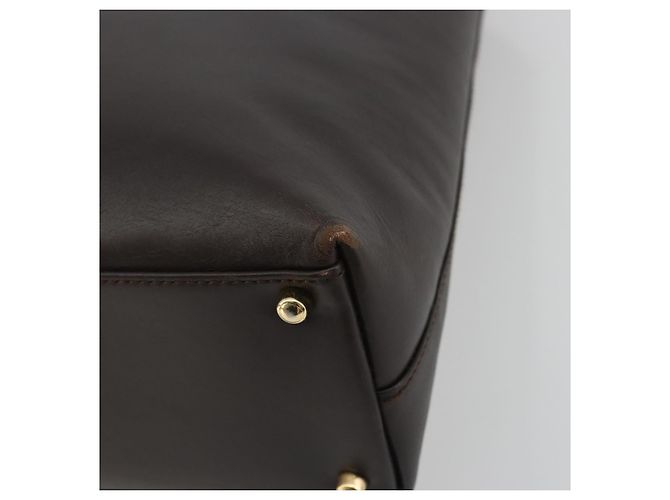 Borsa a mano GUCCI Bamboo in pelle marrone oro 002 0505 Auth bs35974 D'oro - vista 15
