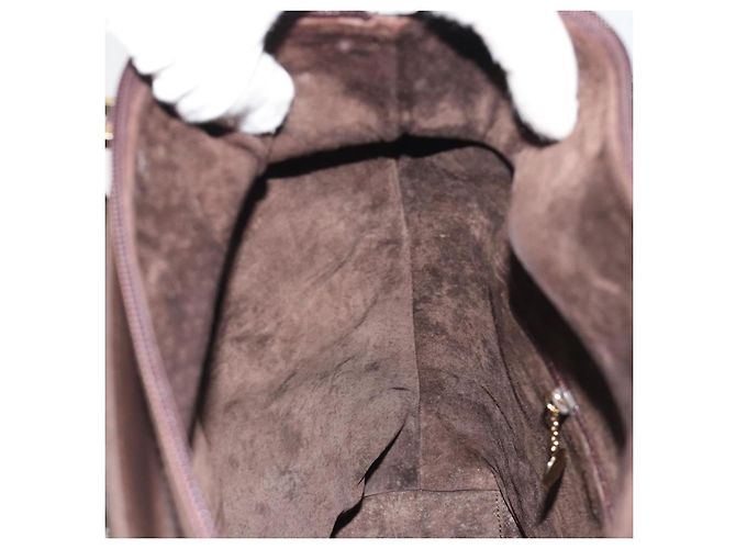 Borsa a mano GUCCI Bamboo in pelle marrone oro 002 0505 Auth bs35974 D'oro - vista 19