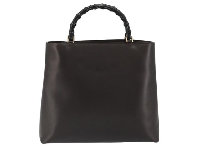 Borsa a mano GUCCI Bamboo in pelle marrone oro 002 0505 Auth bs35974 D'oro - vista 2