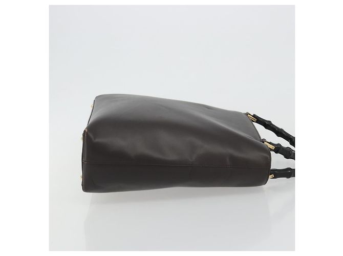 Borsa a mano GUCCI Bamboo in pelle marrone oro 002 0505 Auth bs35974 D'oro - vista 3