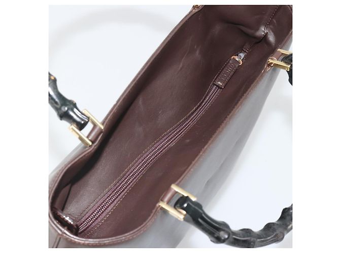 Borsa a mano GUCCI Bamboo in pelle marrone oro 002 0505 Auth bs35974 D'oro - vista 6