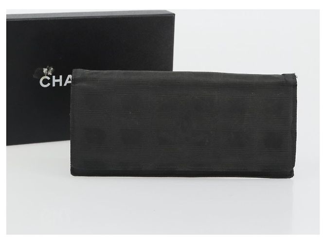 CHANEL Neue Travel Long Wallet Nylon Schwarz Silber CC Auth bs36031 - Ansicht 12