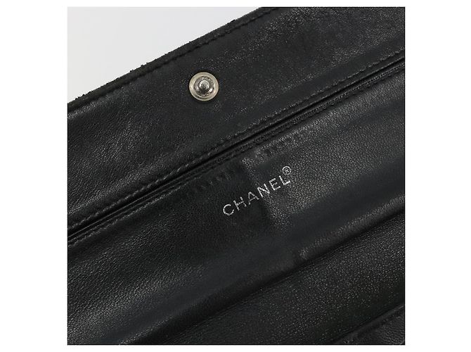 CHANEL Neue Travel Long Wallet Nylon Schwarz Silber CC Auth bs36031 - Ansicht 17