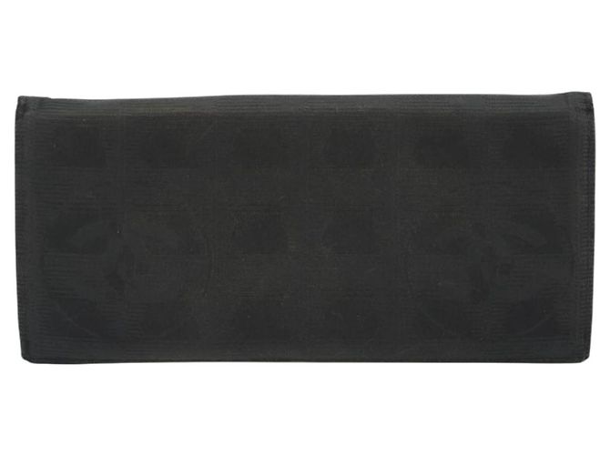 CHANEL Neue Travel Long Wallet Nylon Schwarz Silber CC Auth bs36031 - Ansicht 2