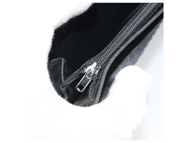 CHANEL Neue Travel Long Wallet Nylon Schwarz Silber CC Auth bs36031 - Ansicht 20