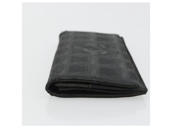 CHANEL Neue Travel Long Wallet Nylon Schwarz Silber CC Auth bs36031 - Ansicht 4