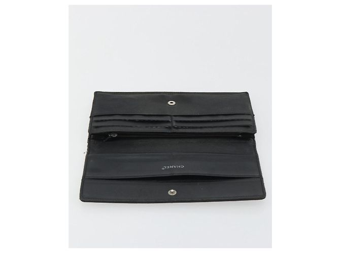 CHANEL Neue Travel Long Wallet Nylon Schwarz Silber CC Auth bs36031 - Ansicht 8