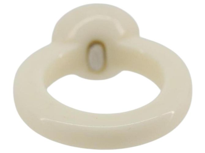 Anello CHANEL in plastica bianca CC Auth ar14031 Bianco - vista 3