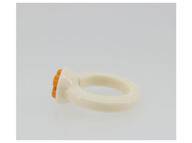 Anello CHANEL in plastica bianca CC Auth ar14031 Bianco - vista 4