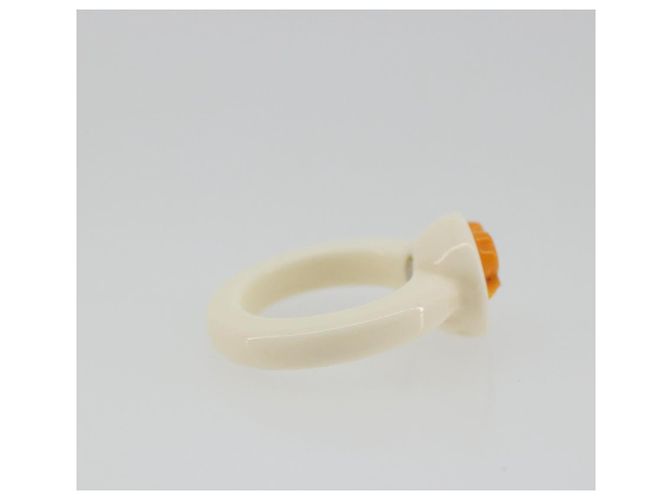 Anello CHANEL in plastica bianca CC Auth ar14031 Bianco - vista 5
