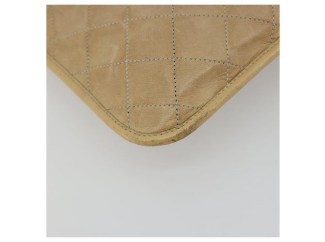 CHANEL Matelasse Chain Shoulder Bag Lamb Skin Beige Gold CC Auth 190888 D'oro - vista 14